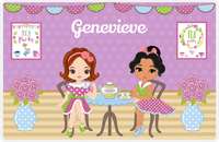 Thumbnail for Personalized Tea Party Placemat VII - Flower Tea - Brunette Girl -  View