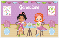 Thumbnail for Personalized Tea Party Placemat VII - Flower Tea - Black Girl I -  View