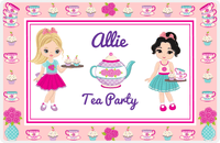 Thumbnail for Personalized Tea Party Placemat X - Floral Teapot - Blonde Girl -  View