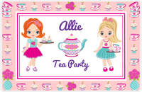 Thumbnail for Personalized Tea Party Placemat X - Floral Teapot - Redhead Girl -  View