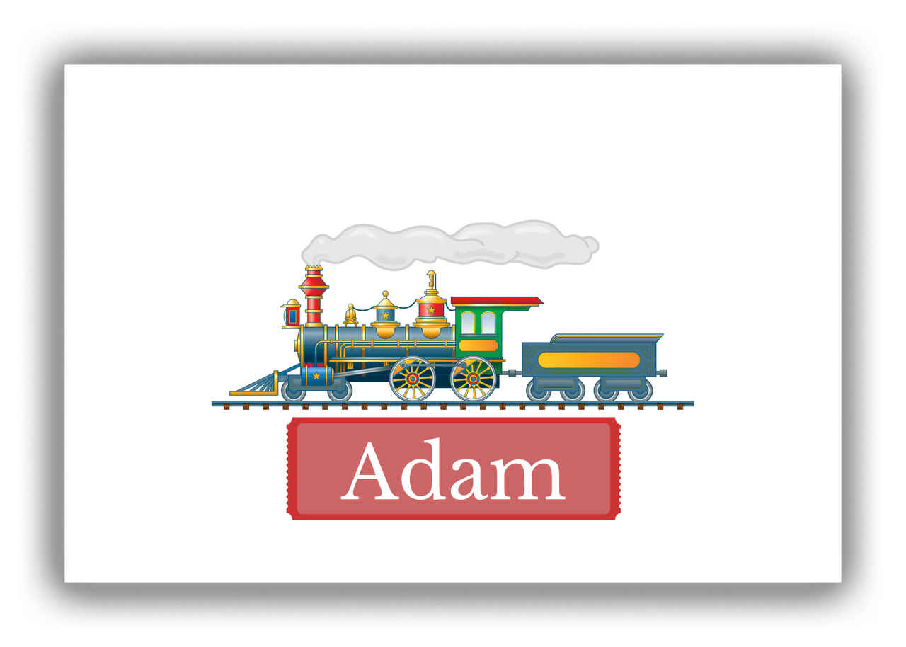 Personalized Train Canvas Wrap & Photo Print - White Background with Ticket - Front View