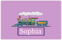 Thumbnail for Personalized Train Placemat - Lilac and Indigo - Ticket -  View