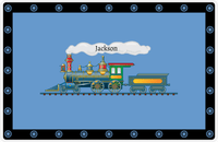 Thumbnail for Personalized Train Placemat - Glacier and Black - Name in Smoke -  View