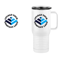 Thumbnail for Personalized Travel Coffee Mug Tumbler with Handle (20 oz) - Upload Your Logo - Design View