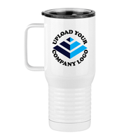 Thumbnail for Personalized Travel Coffee Mug Tumbler with Handle (20 oz) - Upload Your Logo - Left View