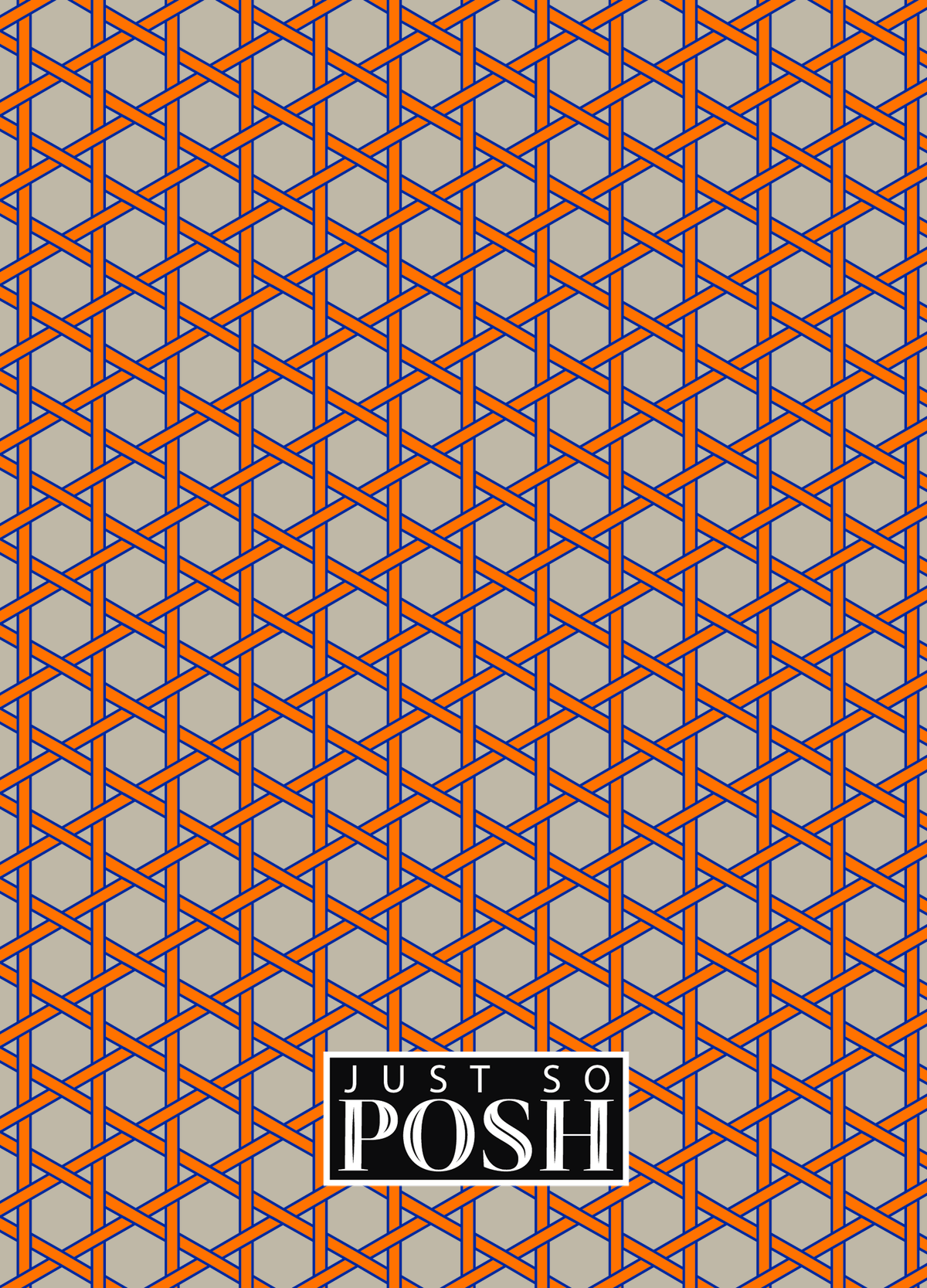Personalized Trellis I Journal - Orange and Tan - Circle Nameplate - Back View