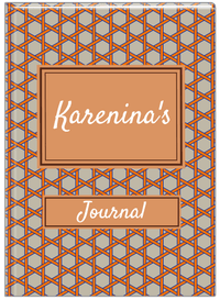 Thumbnail for Personalized Trellis I Journal - Orange and Tan - Rectangle Nameplate - Front View