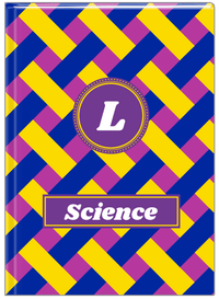 Thumbnail for Personalized Trellis III Journal - Blue and Yellow - Circle Nameplate - Front View