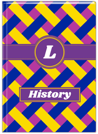 Thumbnail for Personalized Trellis III Journal - Blue and Yellow - Circle Ribbon Nameplate - Front View