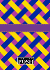 Thumbnail for Personalized Trellis III Journal - Blue and Yellow - Ribbon Nameplate - Back View