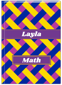 Thumbnail for Personalized Trellis III Journal - Blue and Yellow - Ribbon Nameplate - Front View