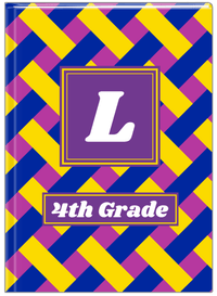 Thumbnail for Personalized Trellis III Journal - Blue and Yellow - Square Nameplate - Front View