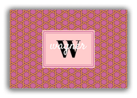 Thumbnail for Personalized Trellis Canvas Wrap & Photo Print I - Pink with Rectangle Nameplate - Front View