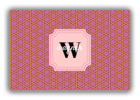 Thumbnail for Personalized Trellis Canvas Wrap & Photo Print I - Pink with Stamp Nameplate - Front View