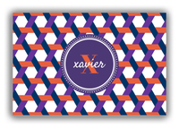Thumbnail for Personalized Trellis Canvas Wrap & Photo Print II - Purple with Circle Nameplate - Front View