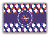 Thumbnail for Personalized Trellis Canvas Wrap & Photo Print II - Purple with Circle Ribbon Nameplate - Front View