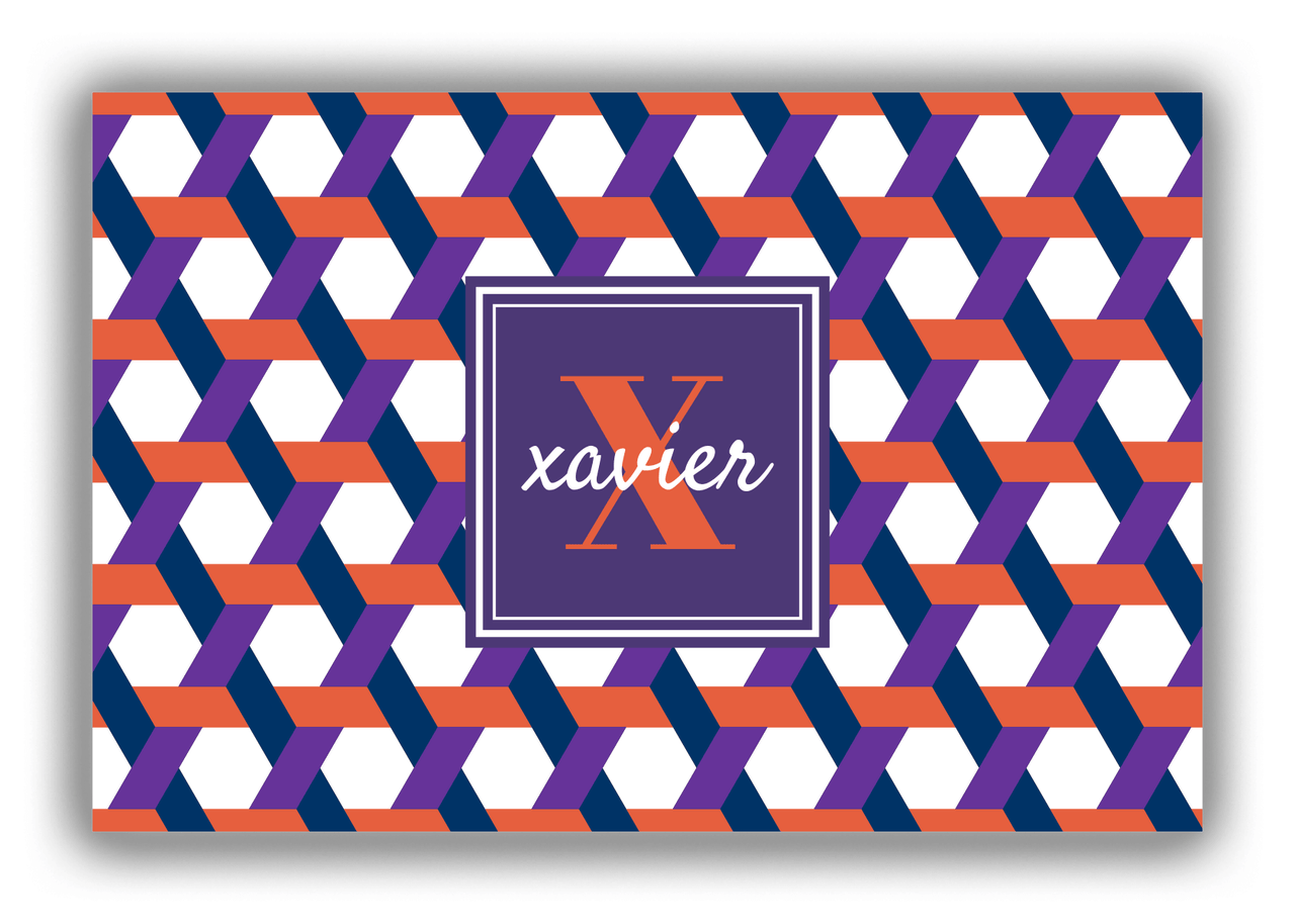 Personalized Trellis Canvas Wrap & Photo Print II - Purple with Square Nameplate - Front View