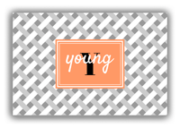 Thumbnail for Personalized Trellis Canvas Wrap & Photo Print III - Grey with Rectangle Nameplate - Front View
