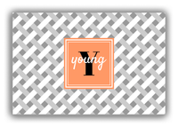 Thumbnail for Personalized Trellis Canvas Wrap & Photo Print III - Grey with Square Nameplate - Front View