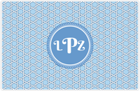 Thumbnail for Personalized Trellis Placemat - Navy and Light Blue - Glacier Circle Frame -  View