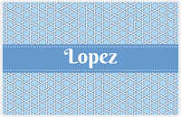 Thumbnail for Personalized Trellis Placemat - Navy and Light Blue - Glacier Ribbon Frame -  View