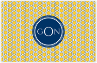 Thumbnail for Personalized Trellis Placemat - Navy and Mustard - Navy Circle Frame -  View