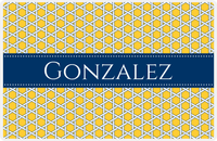 Thumbnail for Personalized Trellis Placemat - Navy and Mustard - Navy Ribbon Frame -  View