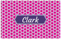 Thumbnail for Personalized Trellis Placemat - Hot Pink and White - Indigo Decorative Rectangle Frame -  View