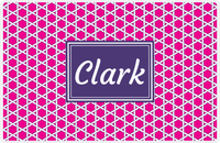 Thumbnail for Personalized Trellis Placemat - Hot Pink and White - Indigo Rectangle Frame -  View