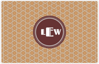 Thumbnail for Personalized Trellis Placemat - Light Brown and Champagne - Brown Circle Frame -  View