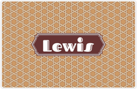 Thumbnail for Personalized Trellis Placemat - Light Brown and Champagne - Brown Decorative Rectangle Frame -  View
