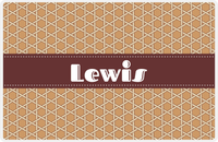 Thumbnail for Personalized Trellis Placemat - Light Brown and Champagne - Brown Ribbon Frame -  View