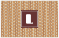Thumbnail for Personalized Trellis Placemat - Light Brown and Champagne - Brown Square Frame -  View