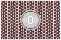 Thumbnail for Personalized Trellis Placemat - Brown and White - Light Grey Circle Frame -  View