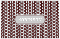 Thumbnail for Personalized Trellis Placemat - Brown and White - Light Grey Decorative Rectangle Frame -  View
