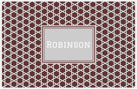 Thumbnail for Personalized Trellis Placemat - Brown and White - Light Grey Rectangle Frame -  View