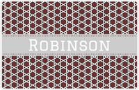Thumbnail for Personalized Trellis Placemat - Brown and White - Light Grey Ribbon Frame -  View