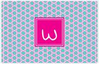 Thumbnail for Personalized Trellis Placemat - Viking Blue and White - Hot Pink Square Frame -  View