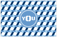 Thumbnail for Personalized Trellis II Placemat - Navy and Light Blue - Glacier Circle Frame -  View