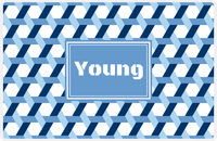 Thumbnail for Personalized Trellis II Placemat - Navy and Light Blue - Glacier Rectangle Frame -  View