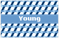 Thumbnail for Personalized Trellis II Placemat - Navy and Light Blue - Glacier Ribbon Frame -  View