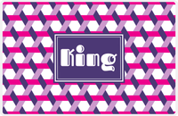 Thumbnail for Personalized Trellis II Placemat - Hot Pink and White - Indigo Rectangle Frame -  View