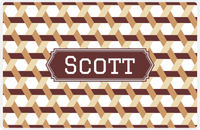 Thumbnail for Personalized Trellis II Placemat - Light Brown and Champagne - Brown Decorative Rectangle Frame -  View