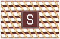 Thumbnail for Personalized Trellis II Placemat - Light Brown and Champagne - Brown Square Frame -  View