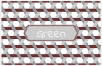 Thumbnail for Personalized Trellis II Placemat - Brown and White - Light Grey Decorative Rectangle Frame -  View
