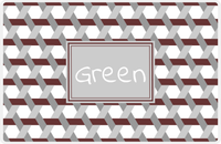 Thumbnail for Personalized Trellis II Placemat - Brown and White - Light Grey Rectangle Frame -  View