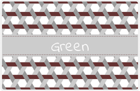 Thumbnail for Personalized Trellis II Placemat - Brown and White - Light Grey Ribbon Frame -  View