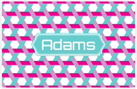Thumbnail for Personalized Trellis II Placemat - Hot Pink and White - Viking Blue Decorative Rectangle Frame -  View