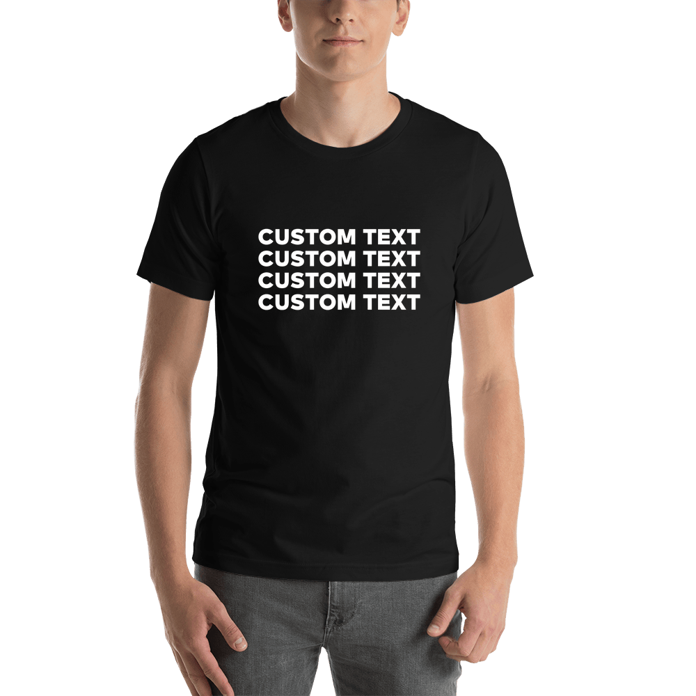 Personalized T-Shirt - Black - Custom Text - Shirt View