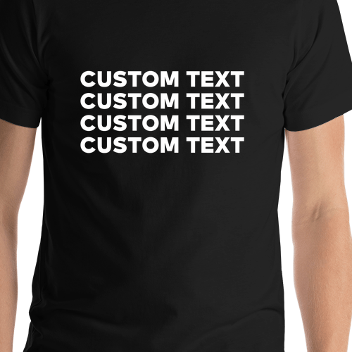 Personalized T-Shirt - Black - Custom Text - Shirt Close-Up View